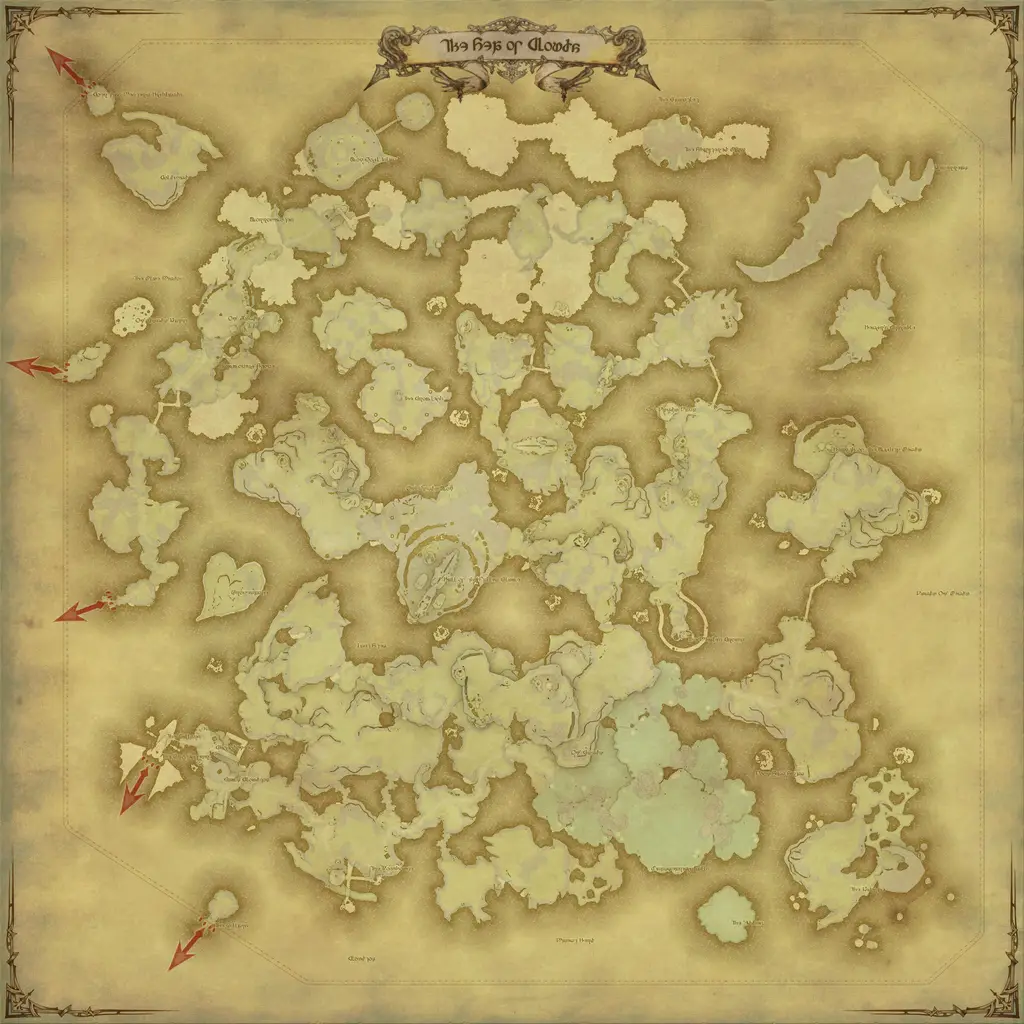 Map of The Sea of Clouds, marked at X: 6.5 Y: 6.1