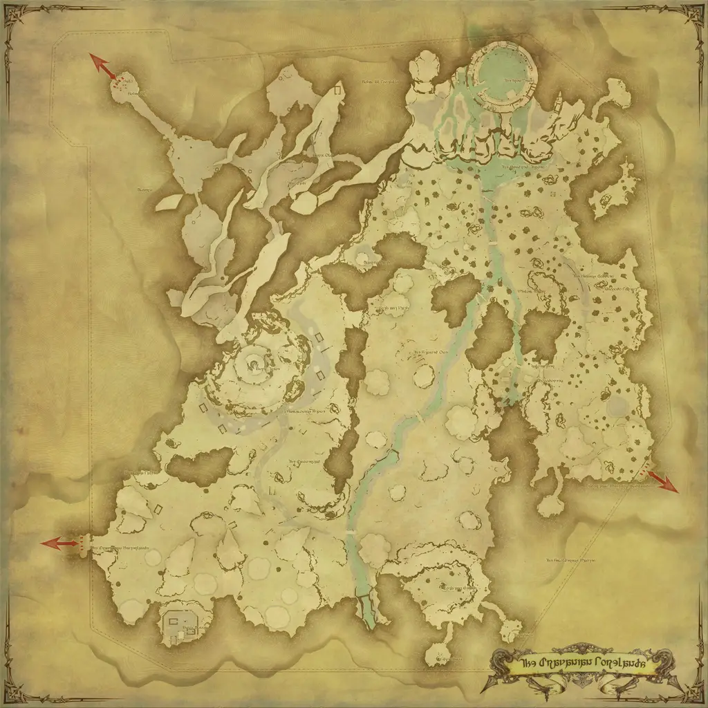 Map of The Dravanian Forelands, marked at X: 30.4 Y: 15.2