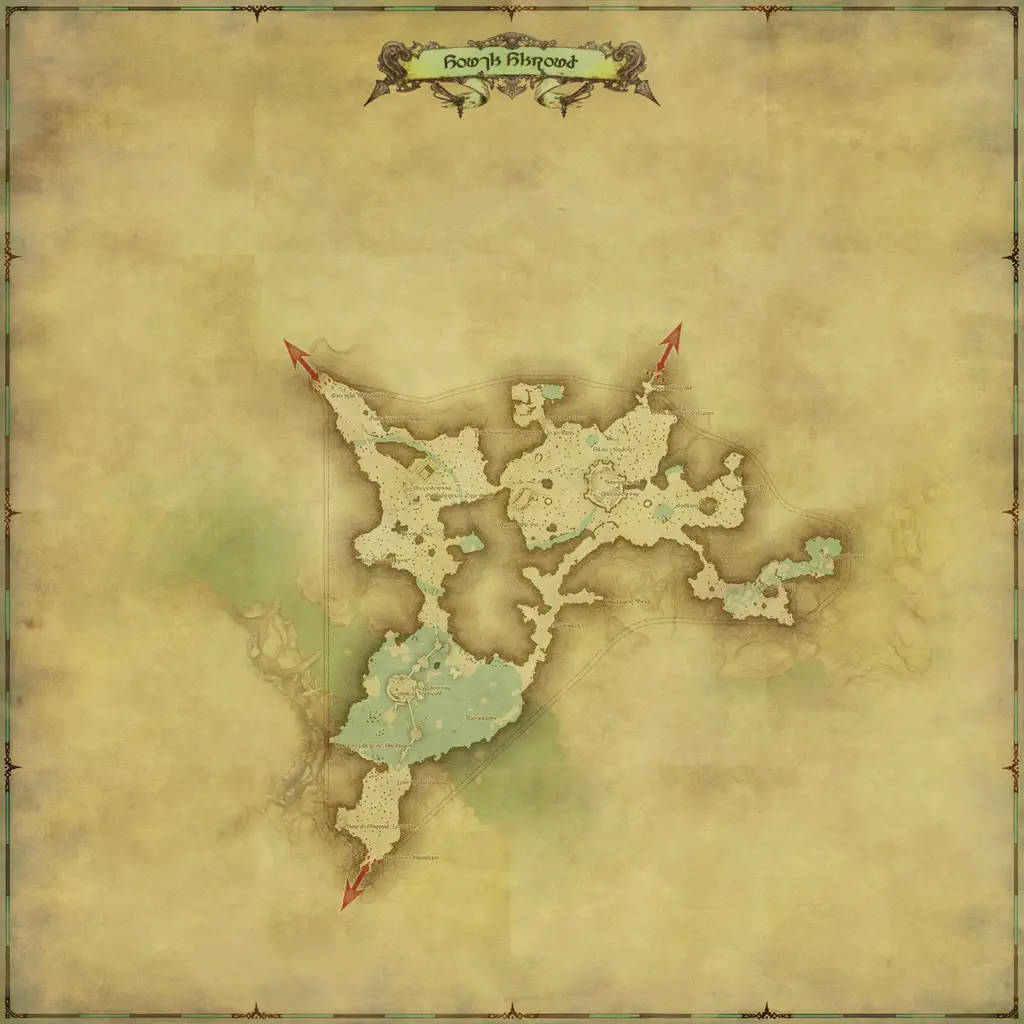 Map of South Shroud, marked at X: 21.5 Y: 28.7