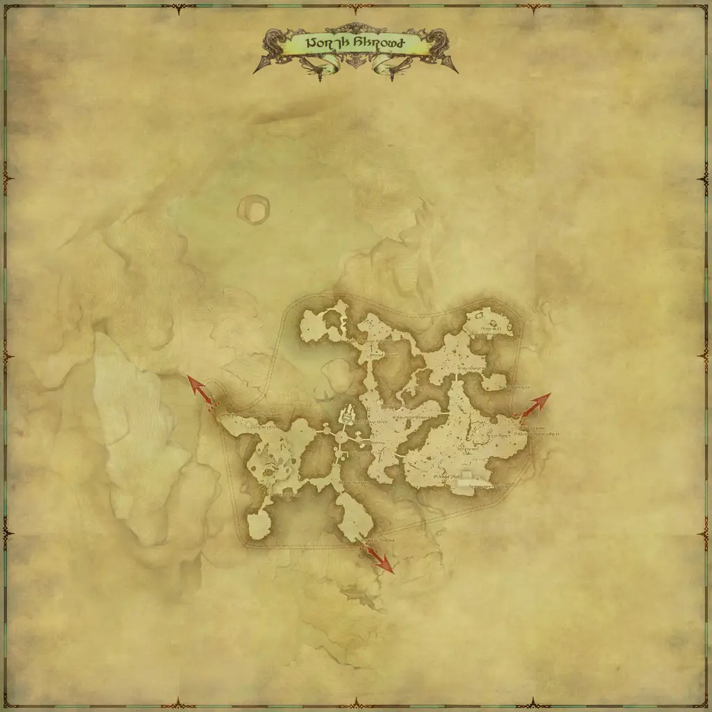 Map of North Shroud, marked at X: 26.5 Y: 27.4