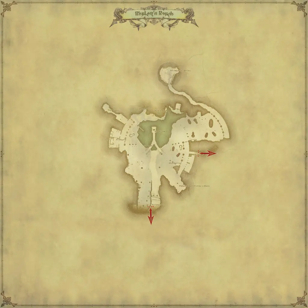 Map of Rhalgr's Reach, marked at X: 11.4 Y: 14.0