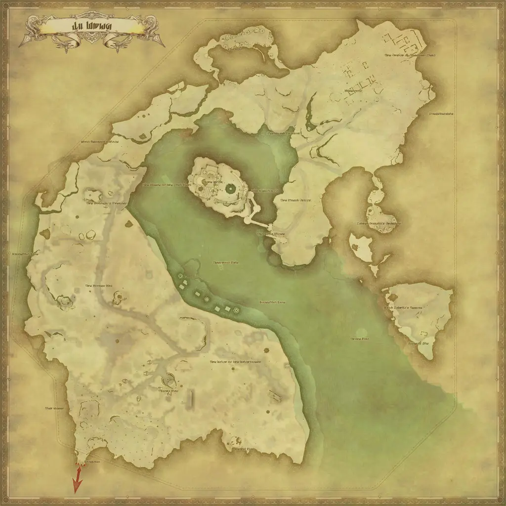Map of Il Mheg, marked at X: 32.0 Y: 5.2