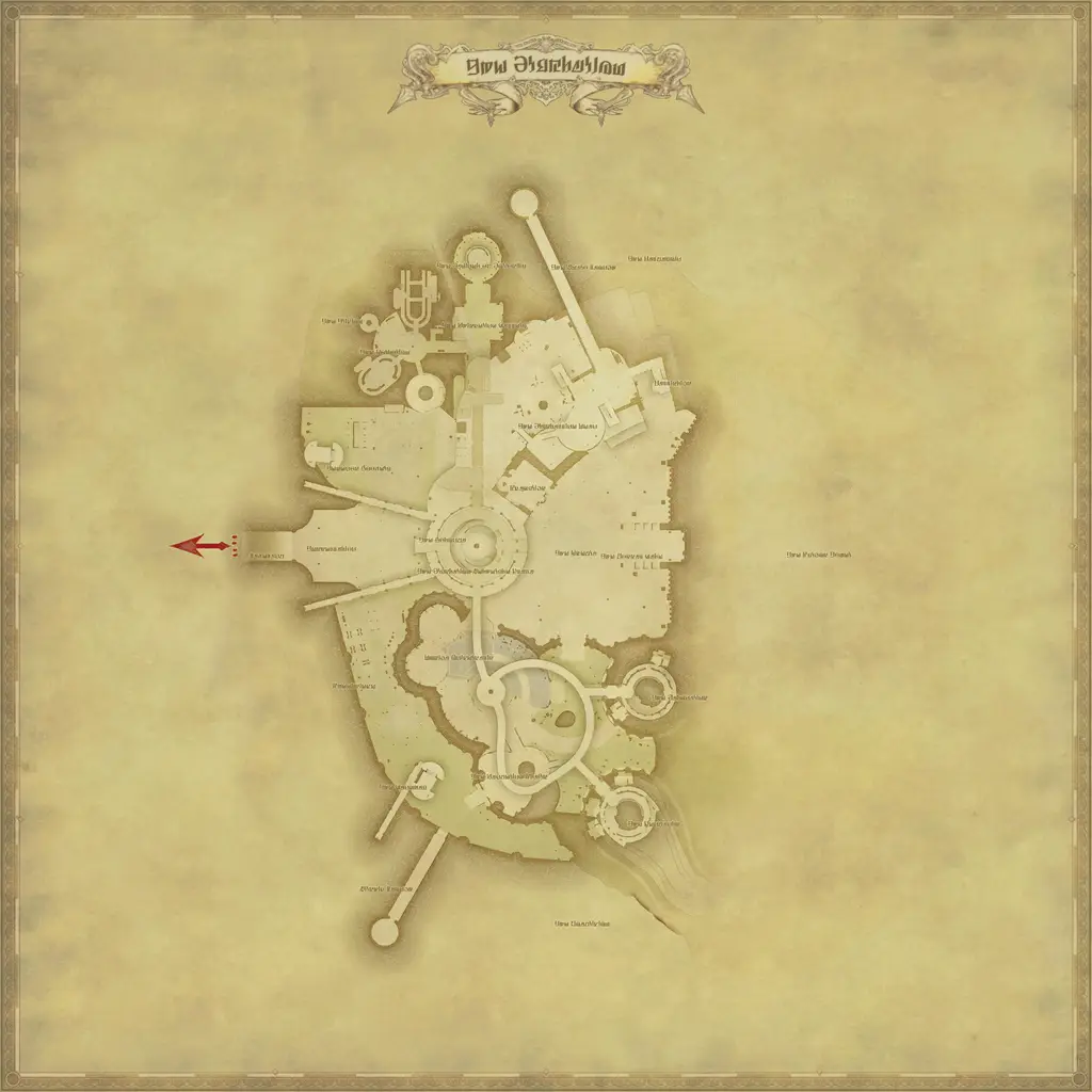 Map of The Crystarium, marked at X: 8.7 Y: 11.2