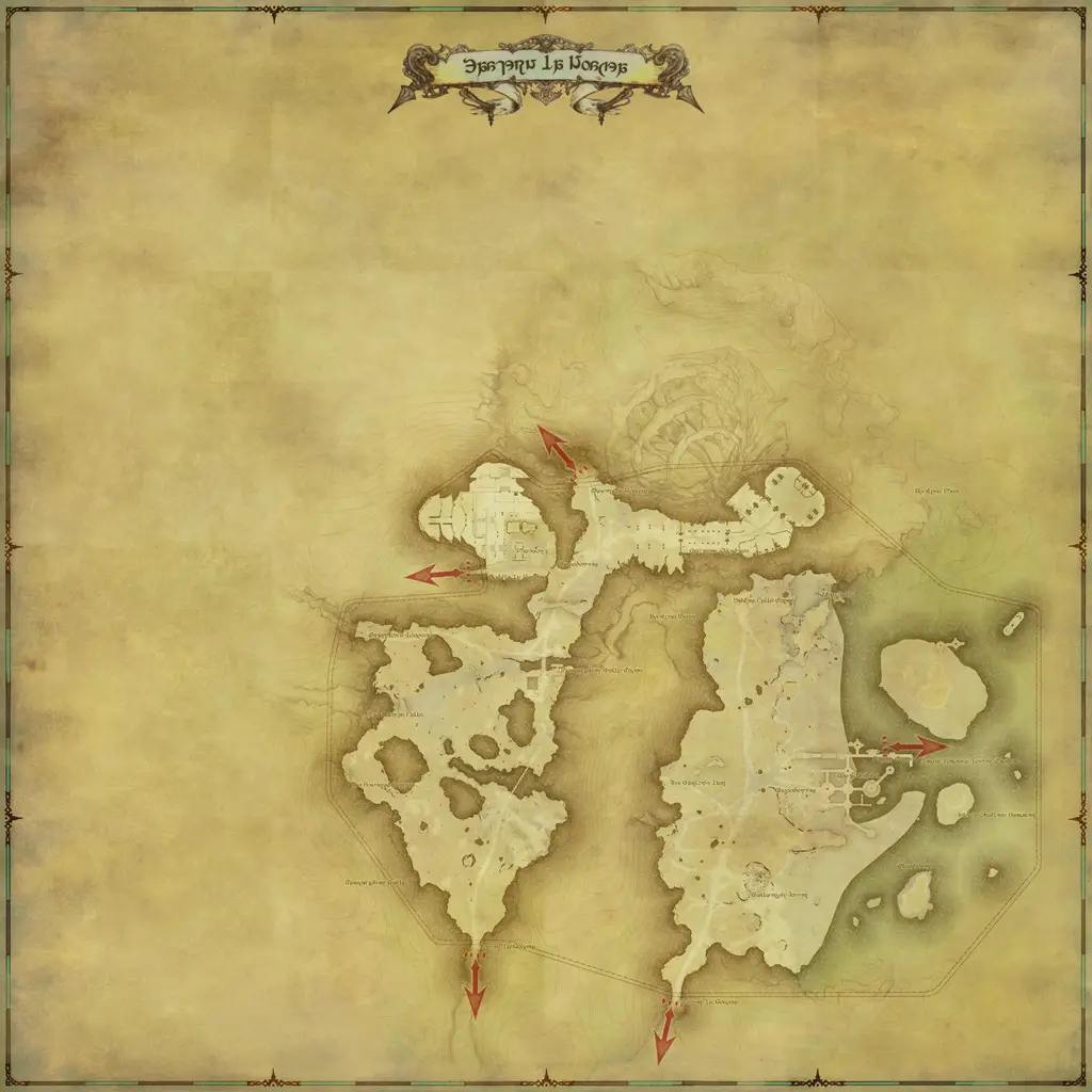 Map of Eastern La Noscea, marked at X: 26.6 Y: 30.1