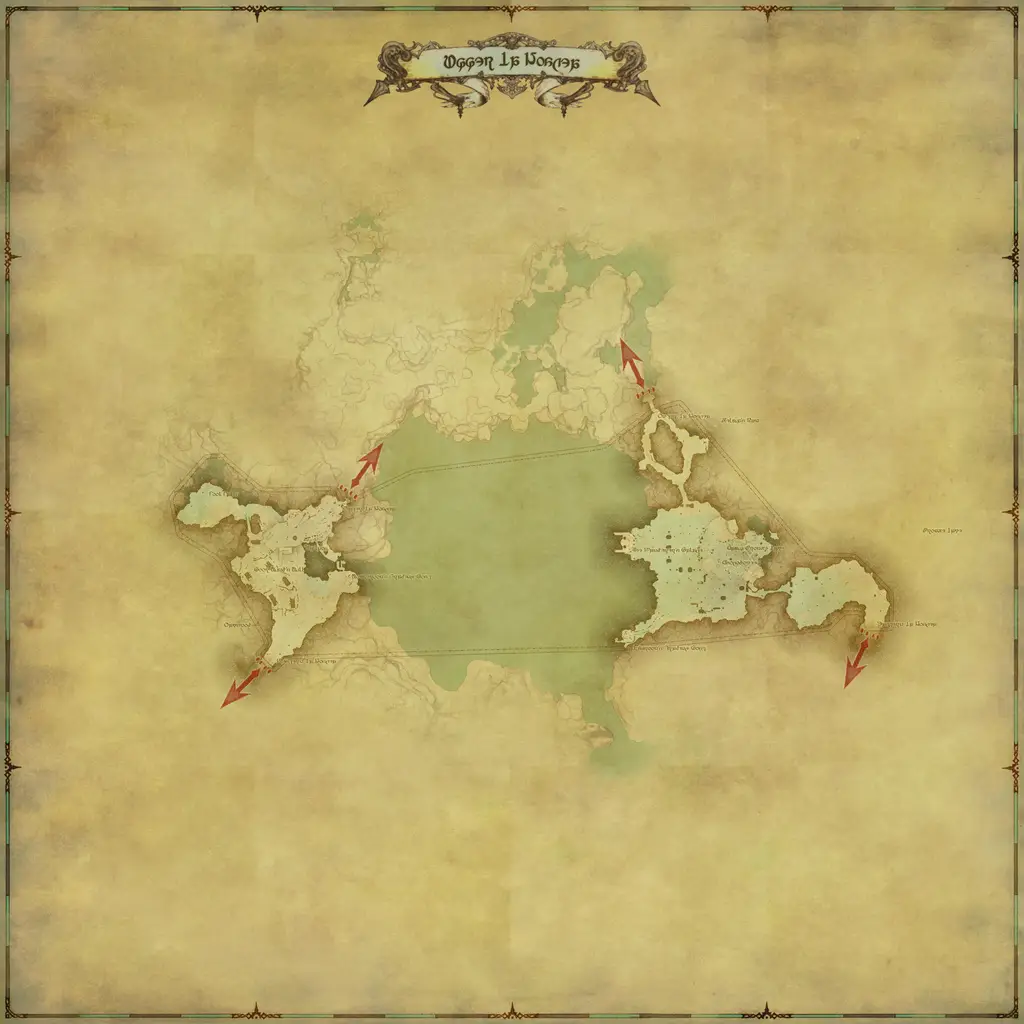 Map of Upper La Noscea, marked at X: 14.3 Y: 24.7