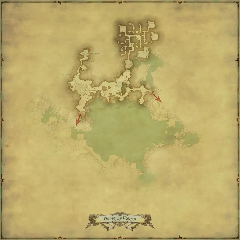 Map of Outer La Noscea, marked at X: 23.4 Y: 11.8
