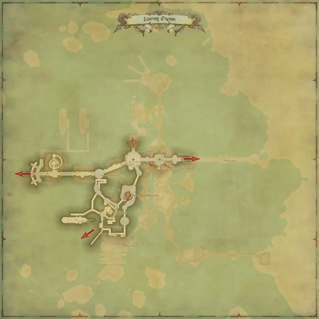 Map of Limsa Lominsa Lower Decks, marked at X: 7.1 Y: 15.1