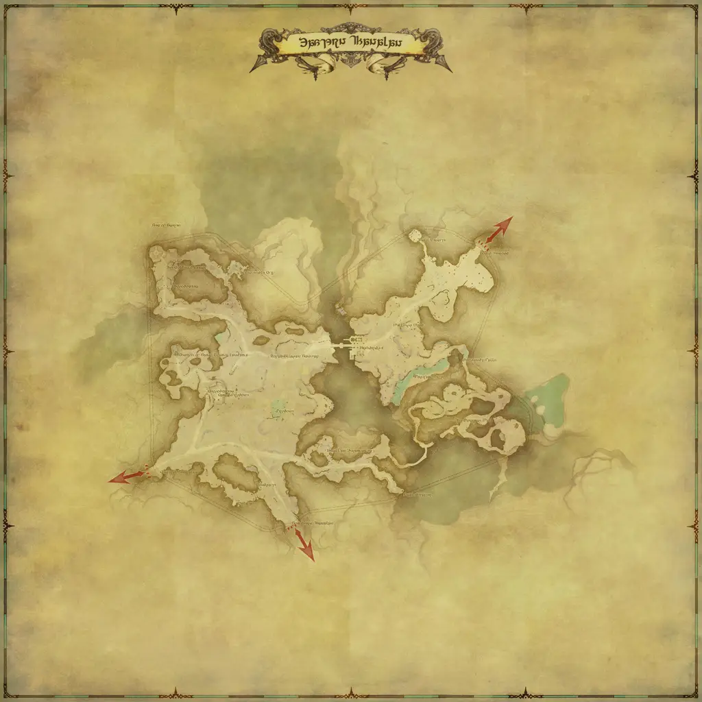 Map of Eastern Thanalan, marked at X: 14.8 Y: 20.8