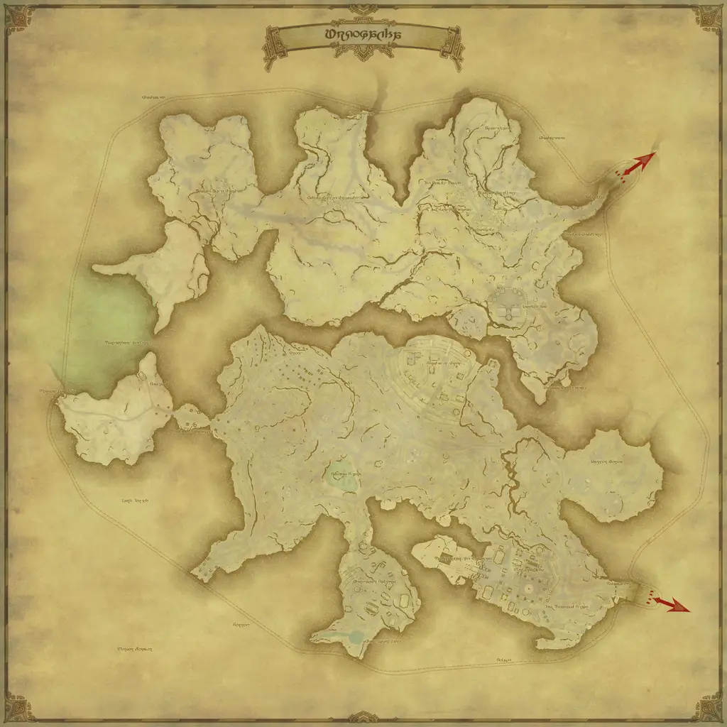 Map of Urqopacha, marked at X: 17.6 Y: 27.4
